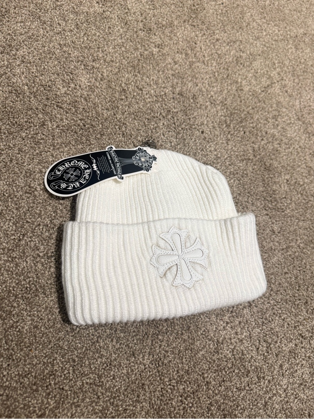 Chrome Hearts x CDG White Beanie
